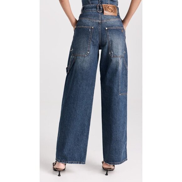 Stella McCartney Vintage Workwear Wide Jeans in Dark Blue 25 New Womens Denim - Picture 14 of 15